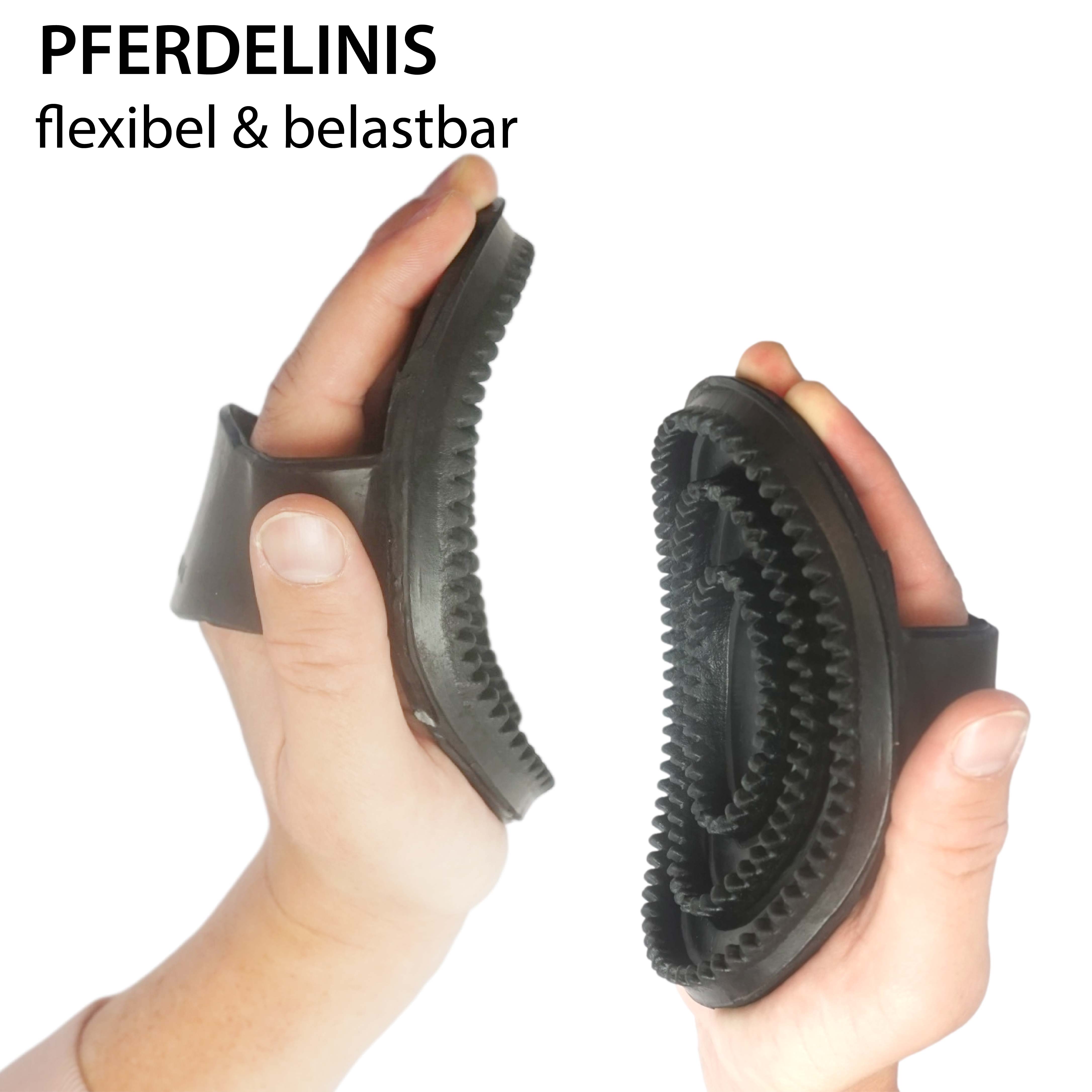 Gummistriegel für Pferde, Massage Bürste mit Gummilasche